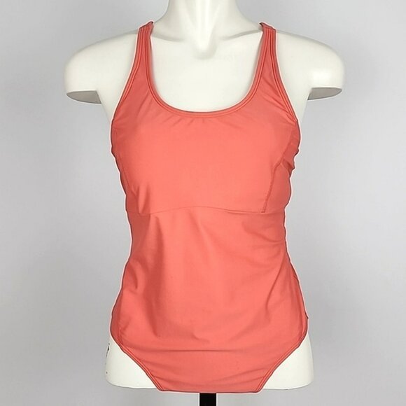 LOLE Women's One Piece Coral Pink Swimsuit Criss Cross Adjustable Straps Size 8 - Picture 1 of 12